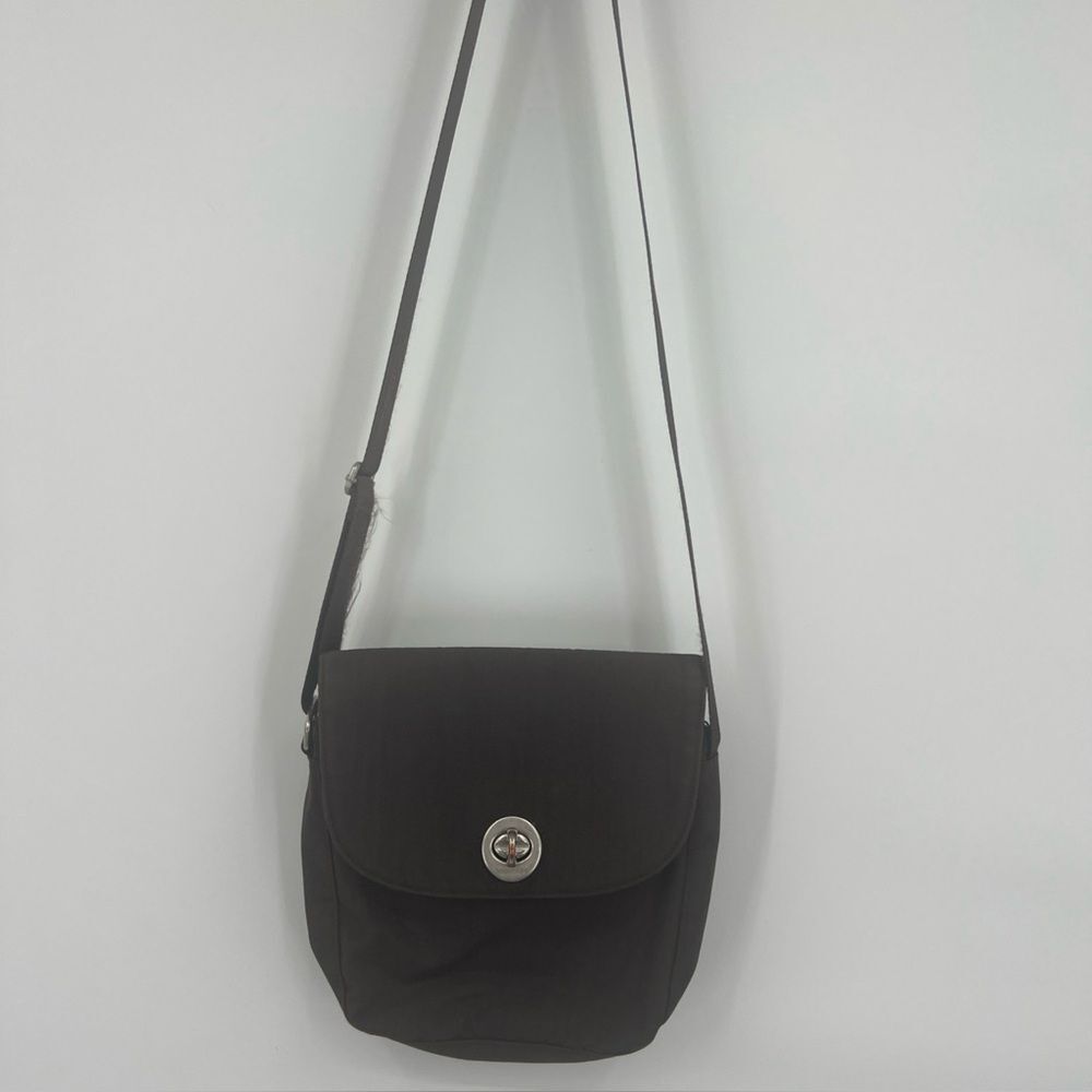 Baggallini brown crossbody red interior travel